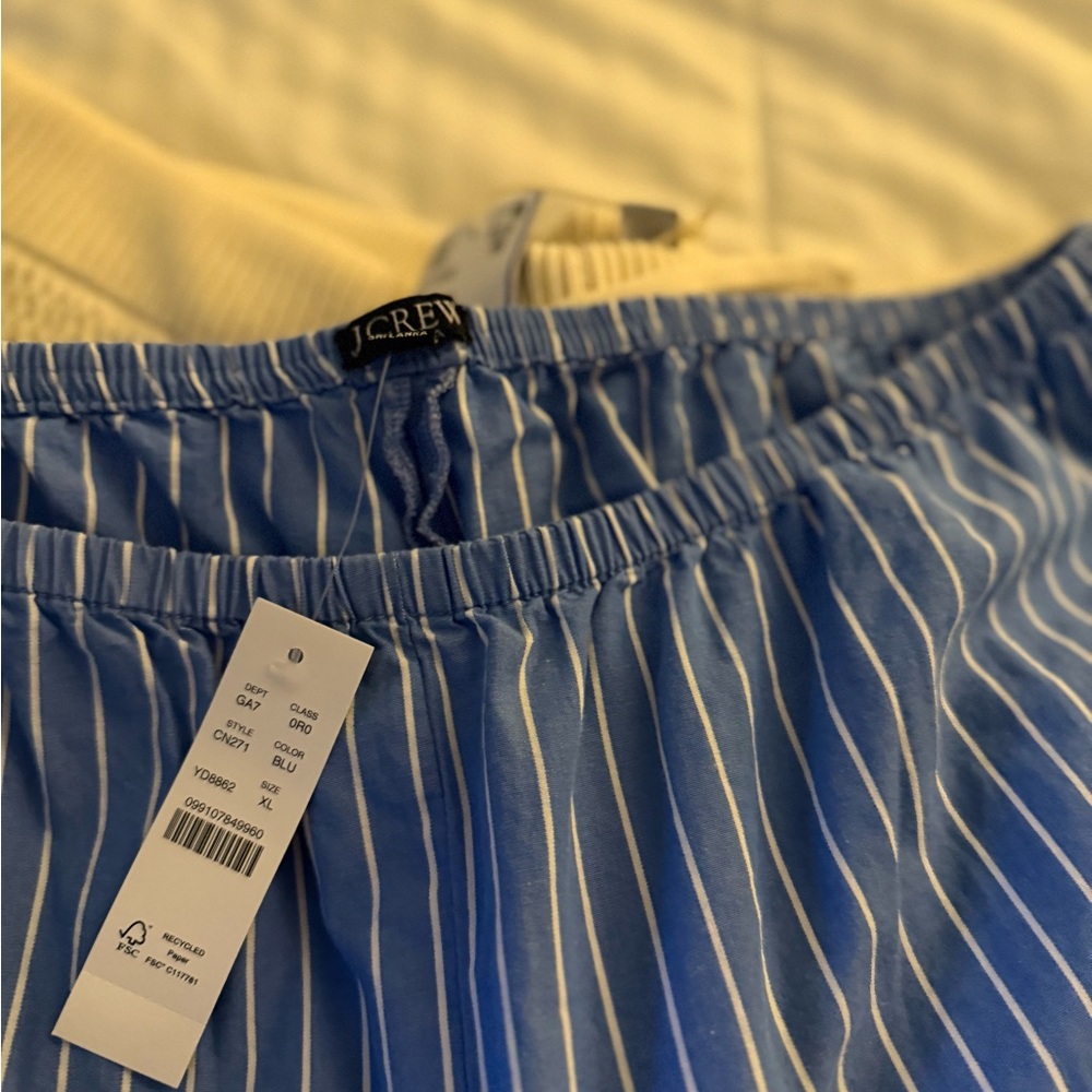 J. Crew Blue and White Striped Skirt